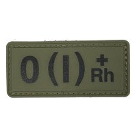 Шеврон ПВХ Група Крові 0 (I) (+) RH Olive