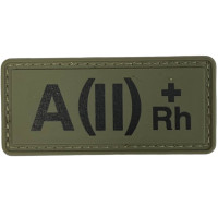 Шеврон ПВХ Група Крові A (II) (+) RH Olive