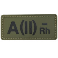 Шеврон ПВХ Група Крові A (II) (-) RH Olive