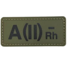 Шеврон ПВХ Група Крові A (II) (-) RH Olive
