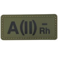 Шеврон ПВХ Група Крові A (II) (-) RH Olive
