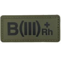 Шеврон ПВХ Група Крові B (III) (+) RH Olive