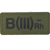 Шеврон ПВХ Група Крові B (III) (-) RH Olive