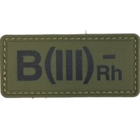 Шеврон ПВХ Група Крові B (III) (-) RH Olive