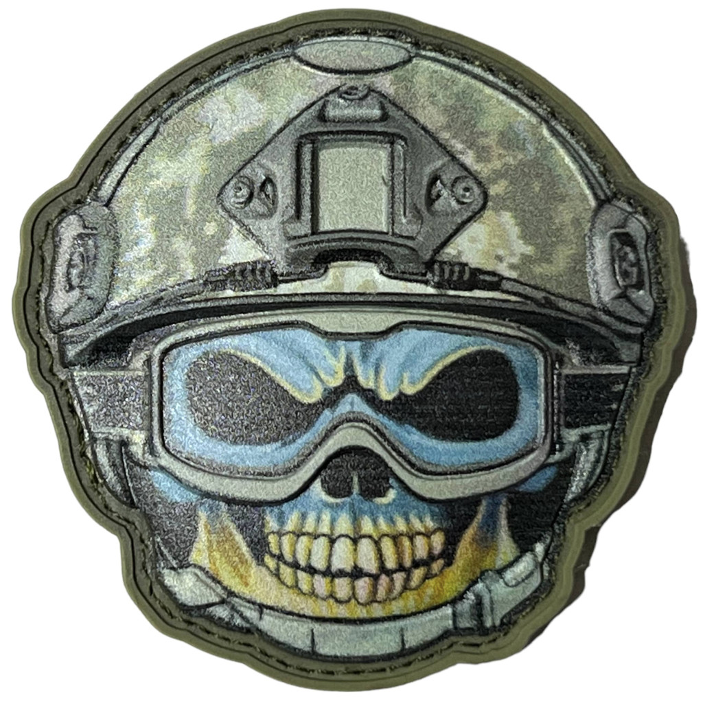 Шеврон ПВХ Smile Skull Yellow/Blue