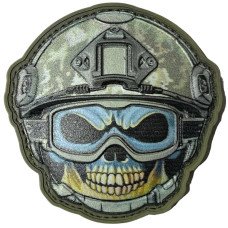 Шеврон ПВХ Smile Skull Yellow/Blue