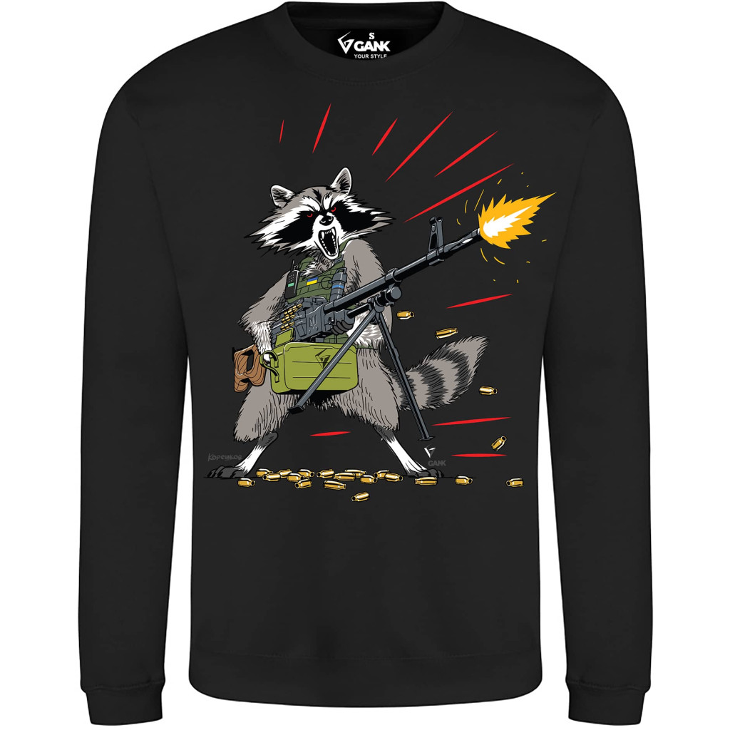 Світшот GANK Єнот з Покемоном Завжди Лютий Limited Black