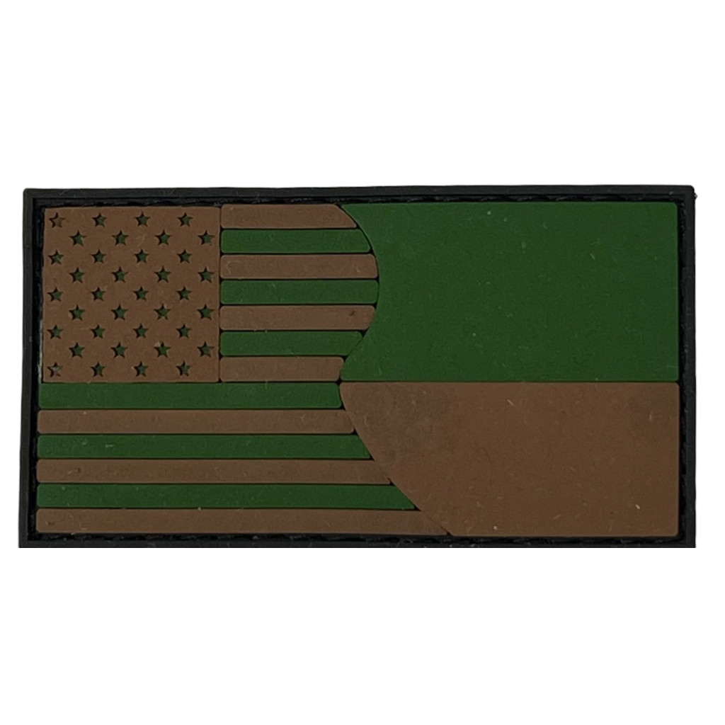 Шеврон ПВХ Прапор Ukraine/USA  Olive/Brown