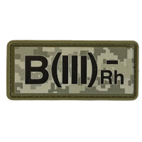 Шеврон ПВХ Група Крові B (III) (-) RH Pixel