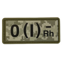 Шеврон ПВХ Група Крові 0 (I) (-) RH Pixel