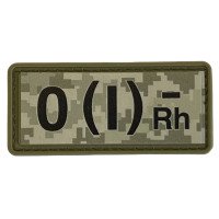 Шеврон ПВХ Група Крові 0 (I) (-) RH Pixel