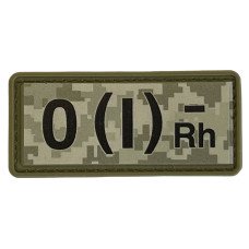 Шеврон ПВХ Група Крові 0 (I) (-) RH Pixel