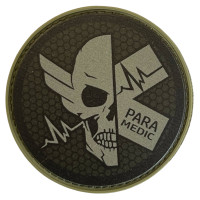 Шеврон ПВХ Круглий Paramedic Skull Olive