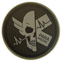 Шеврон ПВХ Круглий Paramedic Skull Olive