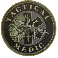 Шеврон ПВХ Круглий Tactical Medic Olive