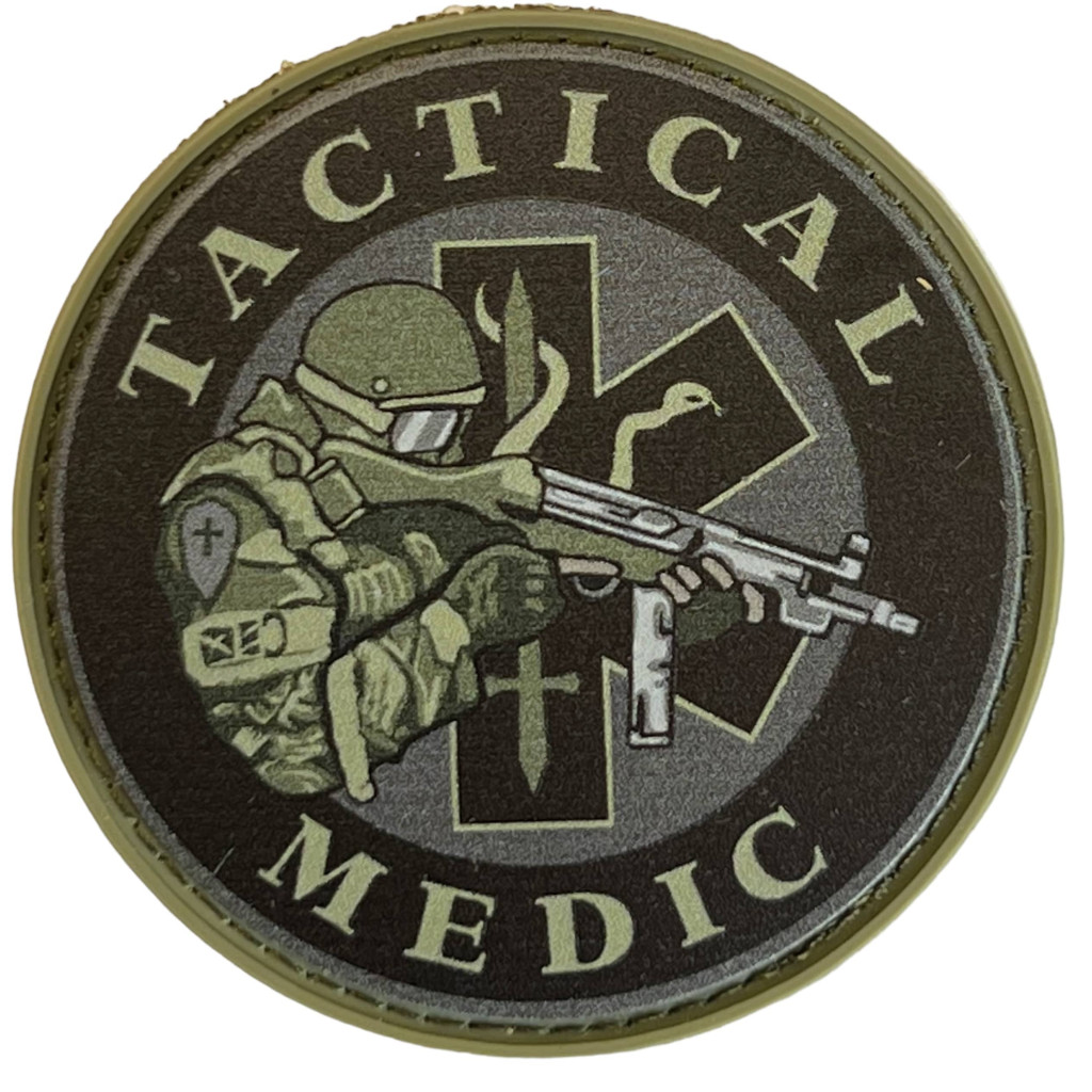 Шеврон ПВХ Круглий Tactical Medic Olive