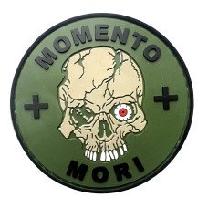 Шеврон ПВХ Круглий Memento Mori Green Шеврон ПВХ Круглий Memento Mori Green