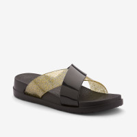 Шльопанці  Coqui Nela Black/Gold glitter