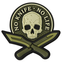 Шеврон ПВХ No Knife - No Life 3D PVC Olive