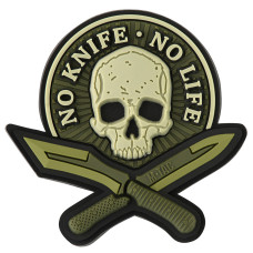 Шеврон ПВХ No Knife - No Life 3D PVC Olive