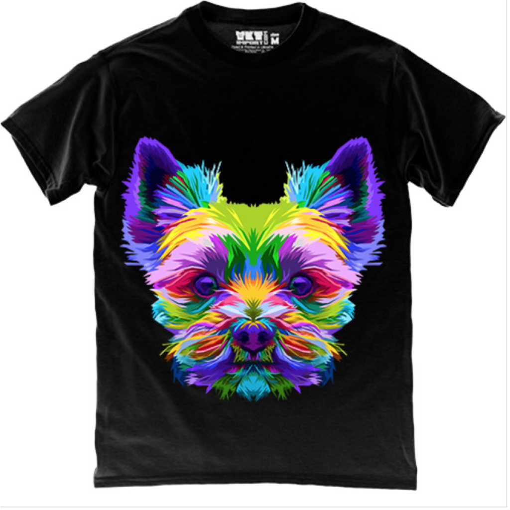 Футболка - Colorful Yorkie in Black
