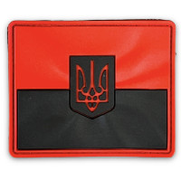 Шеврон ПВХ Прапор тризуб рельєф Black/Red