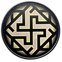 Шеврон ПВХ круглий Оберіг Велес Валькірія Black/Yellow