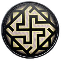 Шеврон ПВХ круглий Оберіг Велес Валькірія Black/Yellow