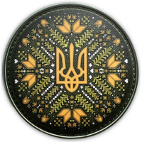 Шеврон ПВХ Круглий Український орнамент олива