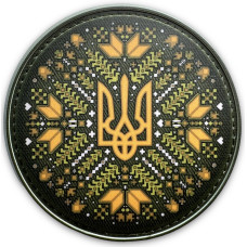 Шеврон ПВХ Круглий Український орнамент олива