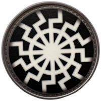 Шеврон ПВХ Круглий Чорне сонце Black/White