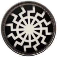 Шеврон ПВХ Круглий Чорне сонце Black/White