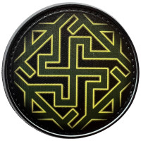Шеврон ПВХ Круглий Оберіг Велес Валькірія Black/Green