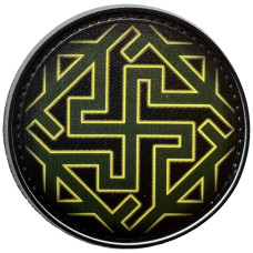 Шеврон ПВХ Круглий Оберіг Велес Валькірія Black/Green