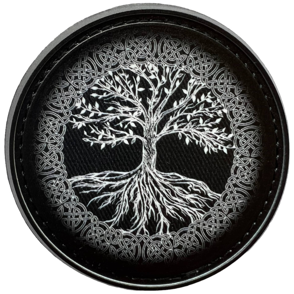Шеврон ПВХ Круглий Дерево життя Black/White