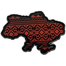 Шеврон ПВХ Мапа Орнамент Black/Red
