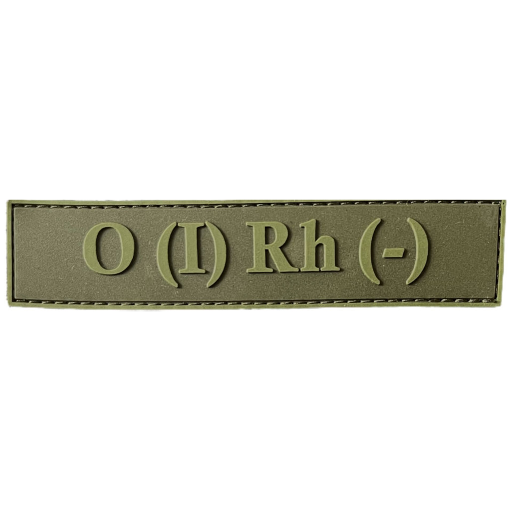 Шеврон ПВХ Група Крові LG 0 (I) (-) RH Dark Olive