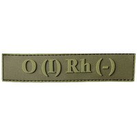 Шеврон ПВХ Група Крові LG 0 (I) (-) RH Dark Olive