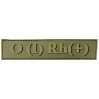 Шеврон ПВХ Група Крові LG 0 (I) (+) RH Dark Olive