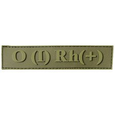 Шеврон ПВХ Група Крові LG 0 (I) (+) RH Dark Olive