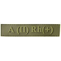 Шеврон ПВХ Група Крові LG 0 (II) (+) RH Dark Olive