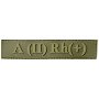 Шеврон ПВХ Група Крові LG 0 (II) (+) RH Dark Olive