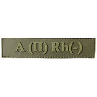 Шеврон ПВХ Група Крові LG 0 (II) (-) RH Dark Olive