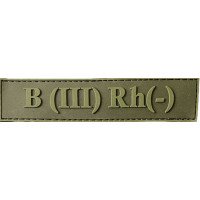 Шеврон ПВХ Група Крові LG 0 (III) (-) RH Dark Olive