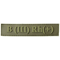 Шеврон ПВХ Група Крові LG 0 (III) (+) RH Dark Olive