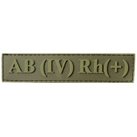 Шеврон ПВХ Група Крові LG 0 (IV) (+) RH Dark Olive