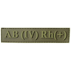 Шеврон ПВХ Група Крові LG 0 (IV) (+) RH Dark Olive