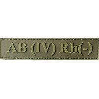 Шеврон ПВХ Група Крові LG 0 (IV) (-) RH Dark Olive