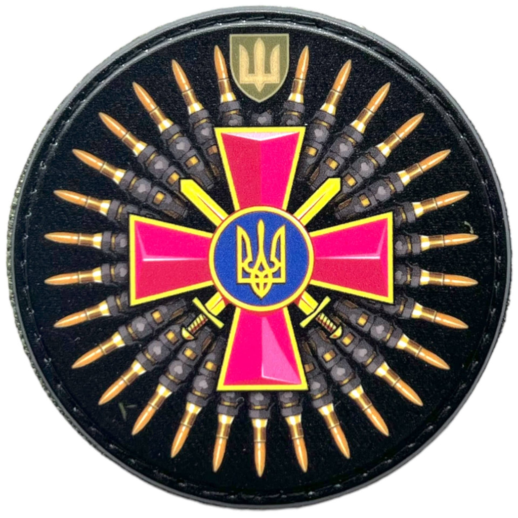 Шеврон ПВХ Круглий Слава ЗСУ Black