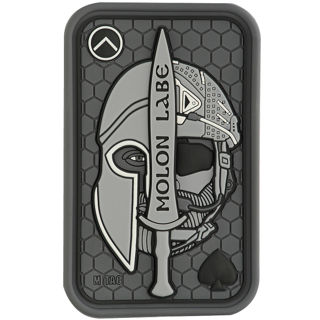 Шеврон ПВХ Molon Labe Ace 3D PVC Grey